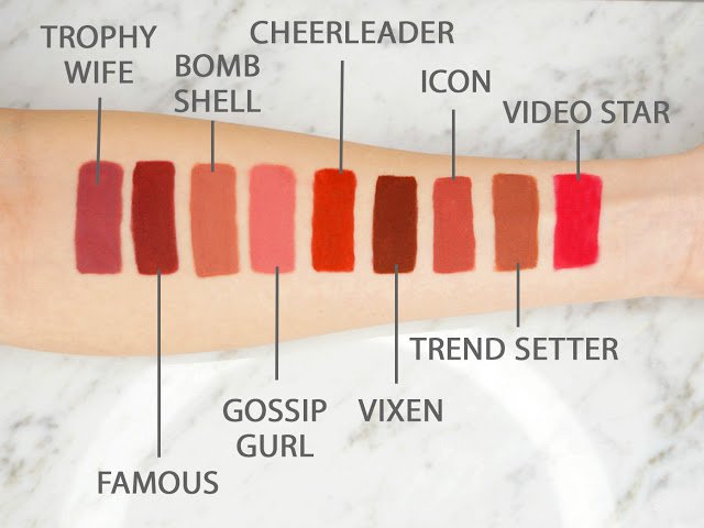 Huda-Lip-Countour-Swatches from Cultbeauty instagram
