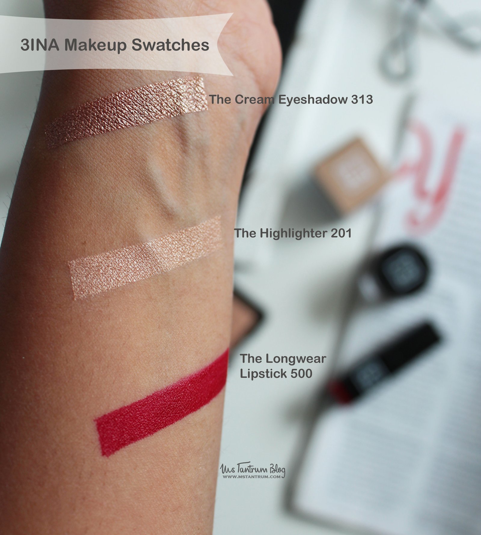 3INA Makeup Swatches