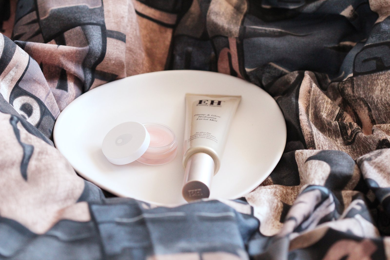 Omorovicza Perfecting Lip Balm and Emma Hardie Skincare Plumping facial mist