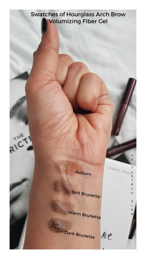 Swatches of Hourglass Arch Brow Volumizing Fiber Gel - Ms Tantrum Blog