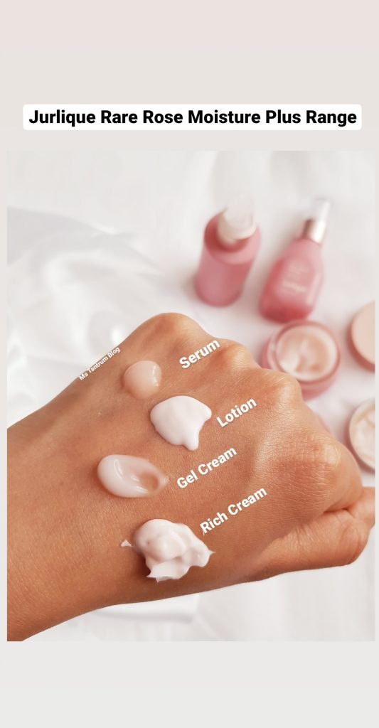 Textures of Jurlique Rare Rose Moisture Plus Range - Ms Tantrum Blog